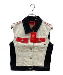 DIESEL（ディーゼル）の古着「切替カラーデニムベスト」｜ホワイト×ブラック
