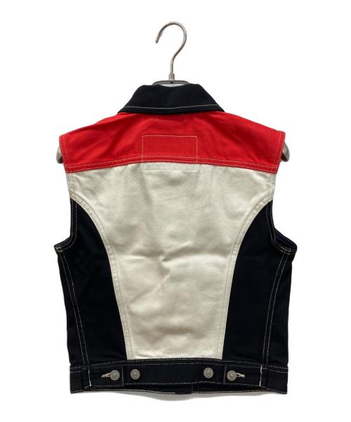 DIESEL（ディーゼル）DIESEL (ディーゼル) 切替カラーデニムベスト ホワイト×ブラック サイズ:Ｓ 未使用品の古着・服飾アイテム