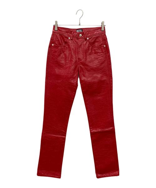 DIESEL（ディーゼル）DIESEL (ディーゼル) コーティング加工カラーパンツ レッド サイズ:66cm (W26) 未使用品の古着・服飾アイテム