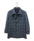 Harris Tweedハリスツイード）の古着「ツイードチェスターコート」｜ネイビー