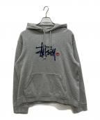 stussyステューシー）の古着「C. HOOD プルオーバーフーディー」｜ブラック