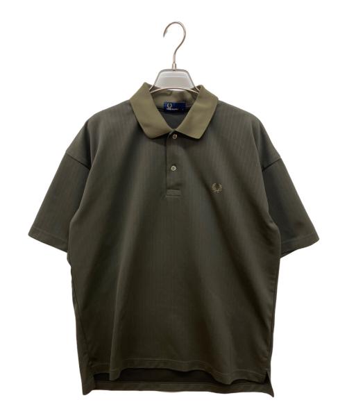 FRED PERRY（フレッドペリー）FRED PERRY (フレッドペリー) PINSTRIPE SHIRT　ポロシャツ カーキ サイズ:Lの古着・服飾アイテム