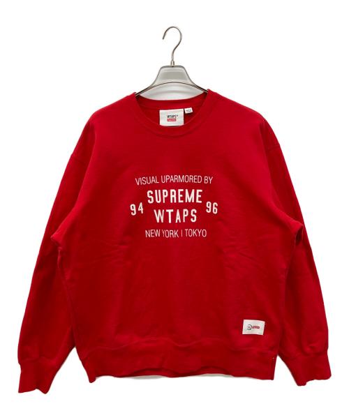 SUPREME（シュプリーム）SUPREME (シュプリーム) WTAPS (ダブルタップス) 21AW Crewneck Sweatshirt　コラボスウェットシャツ レッド サイズ:XLの古着・服飾アイテム