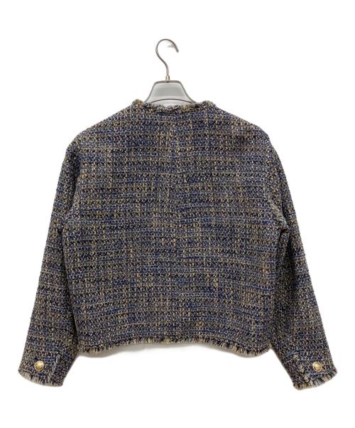 23区（ニジュウサンク）23区 (ニジュウサンク) GIOLICA ボタン ツイード ジャケット ネイビー サイズ:38の古着・服飾アイテム