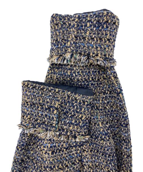 23区（ニジュウサンク）23区 (ニジュウサンク) GIOLICA ボタン ツイード ジャケット ネイビー サイズ:38の古着・服飾アイテム