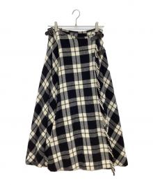INGEBORG（インゲボルグ）の古着「アンゴラブレンドチェックスカート 」｜ブラック