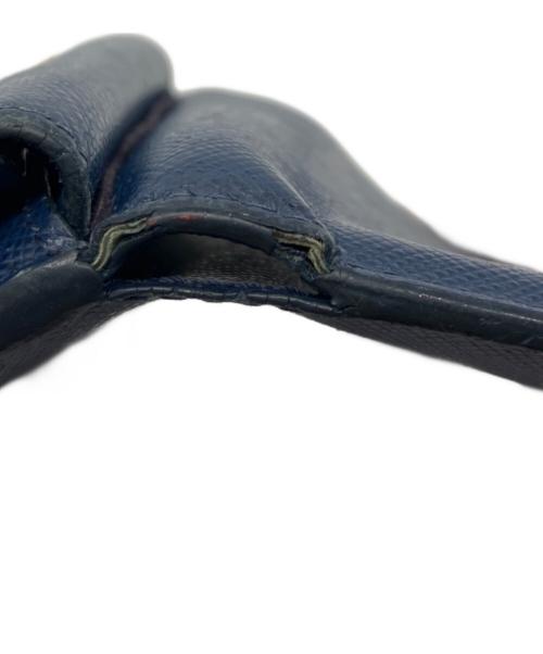 PRADA（プラダ）PRADA (プラダ) サフィアーノ　メタルロゴ　ミニウォレット　3つ折り財布 ブルーの古着・服飾アイテム