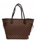 中古・古着 LOUIS VUITTON (ルイ ヴィトン) ネヴァーフルMM ダミエ・エベヌ トートバッグ ブラウン：180000円