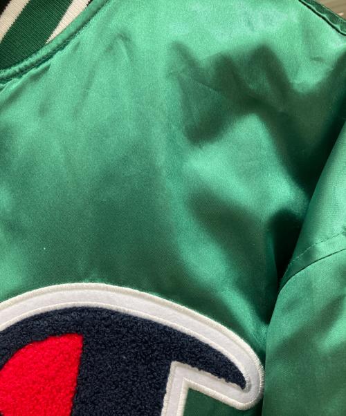 Champion（チャンピオン）Champion (チャンピオン) Supreme (シュプリーム) Hooded Satin Varsity Jacket コラボフーデットサテンヴァーシティジャケット　 グリーン サイズ:XLの古着・服飾アイテム