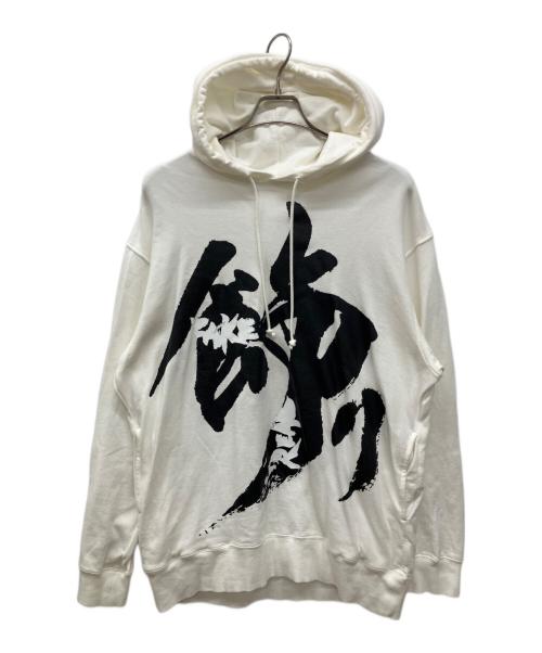 GROUND Y（グラウンドワイ）GROUND Y (グラウンドワイ) SOUUN TAKEDA (武田双雲) 22AW コラボプリントパーカー　フーディ ホワイト サイズ:3の古着・服飾アイテム