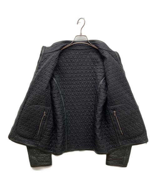 ARMANI COLLEZIONI（アルマーニ コレツィオーニ）ARMANI COLLEZIONI (アルマーニ コレツィオーニ) キルティング ラムレザージャケット ブラック サイズ:48の古着・服飾アイテム