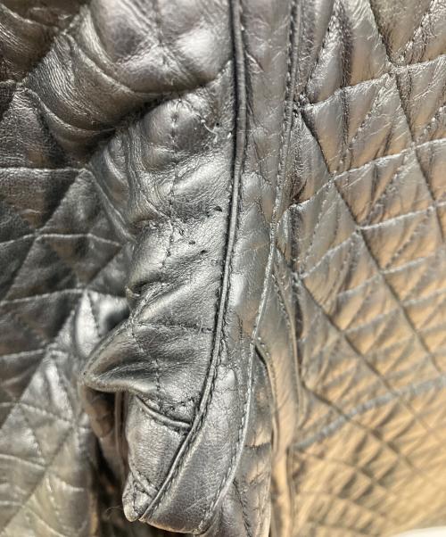 ARMANI COLLEZIONI（アルマーニ コレツィオーニ）ARMANI COLLEZIONI (アルマーニ コレツィオーニ) キルティング ラムレザージャケット ブラック サイズ:48の古着・服飾アイテム
