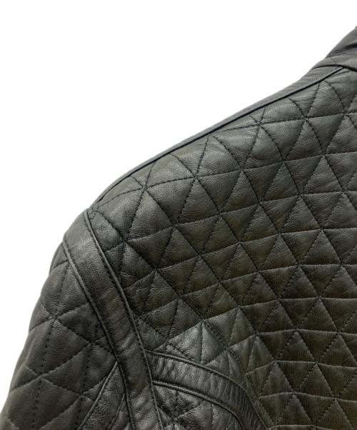 ARMANI COLLEZIONI（アルマーニ コレツィオーニ）ARMANI COLLEZIONI (アルマーニ コレツィオーニ) キルティング ラムレザージャケット ブラック サイズ:48の古着・服飾アイテム