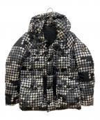 BLACK LABEL CRESTBRIDGEブラックレーベル クレストブリッジ）の古着「千鳥格子柄ダウンジャケット」｜ブラック