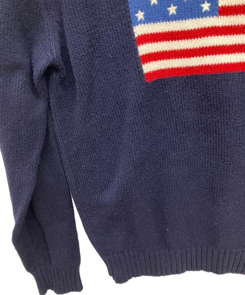 POLO RALPH LAUREN（ポロ・ラルフローレン）POLO RALPH LAUREN (ポロ・ラルフローレン) アイコニック フラッグ セーター　星条旗クルーネックニット　アメリカンフラッグ ネイビー サイズ:Ｍの古着・服飾アイテム