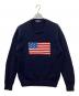 POLO RALPH LAUREN（ポロ・ラルフローレン）の古着「アイコニック フラッグ セーター　星条旗クルーネックニット　アメリカンフラッグ」｜ネイビー