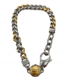 DIESEL（ディーゼル）の古着「ロゴモチーフツートーンチェーンブレスレット」｜シルバー