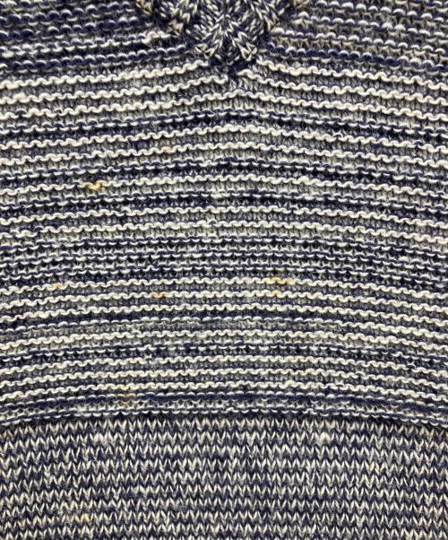 NIGEL CABOURN（ナイジェルケーボン）NIGEL CABOURN (ナイジェルケーボン) ウールブレンドVネックストライプセーター グレー サイズ:46の古着・服飾アイテム