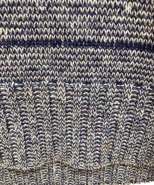 NIGEL CABOURN（ナイジェルケーボン）NIGEL CABOURN (ナイジェルケーボン) ウールブレンドVネックストライプセーター グレー サイズ:46の古着・服飾アイテム