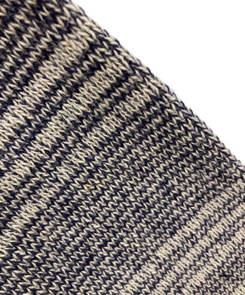 NIGEL CABOURN（ナイジェルケーボン）NIGEL CABOURN (ナイジェルケーボン) ウールブレンドVネックストライプセーター グレー サイズ:46の古着・服飾アイテム