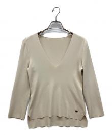 FOXEY NEWYORK（フォクシーニューヨーク）の古着「Vネックニット」｜ベージュ