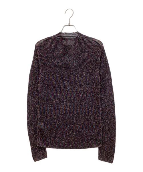 FRED PERRY（フレッドペリー）FRED PERRY (フレッドペリー) Amy Winehouse (アイミー・ワインハウス) Open-Knit Metallic Ribbed Top　オープンニットメタリックリブトップ ブラック サイズ:L 未使用品の古着・服飾アイテム