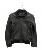 FRED PERRYフレッドペリー）の古着「ラムレザートラックジャケット」｜ブラック