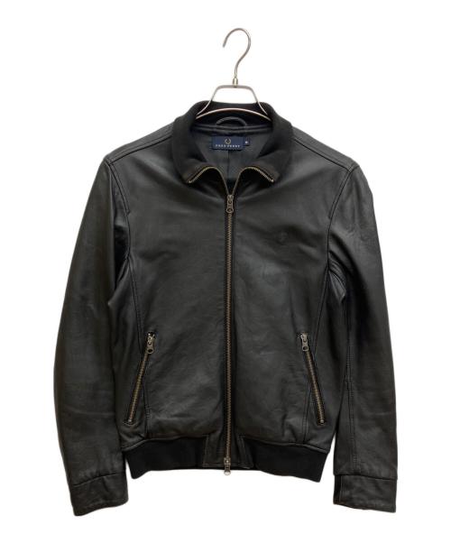FRED PERRY（フレッドペリー）FRED PERRY (フレッドペリー) ラムレザートラックジャケット ブラック サイズ:Ｓの古着・服飾アイテム