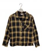 FIVE BROTHERファイブブラザー）の古着「オンブレチェックシャツ　ライトフランネルワンアップシャツ」｜ブラウン