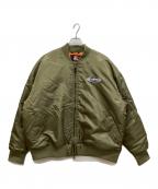STARTER BLACK LABELスターターブラックレーベル）の古着「オーバーサイズヘビーツイル中綿MA-1フライトジャケット」｜オリーブ