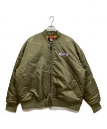 STARTER BLACK LABEL（スターターブラックレーベル）の古着「オーバーサイズヘビーツイル中綿MA-1フライトジャケット」｜オリーブ