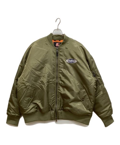 STARTER BLACK LABEL（スターターブラックレーベル）STARTER BLACK LABEL (スターターブラックレーベル) オーバーサイズヘビーツイル中綿MA-1フライトジャケット オリーブ サイズ:Ｍの古着・服飾アイテム
