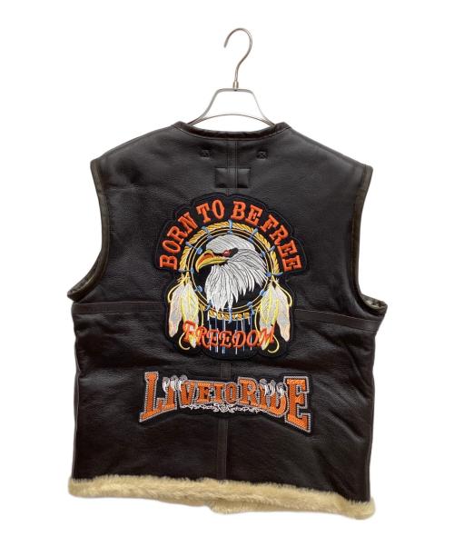 MORGAN MEMPHIS BELLE（モーガン メンフィス ベル）MORGAN MEMPHIS BELLE (モーガン メンフィス ベル) D-1ムートンベスト ブラウン サイズ:Ｓの古着・服飾アイテム