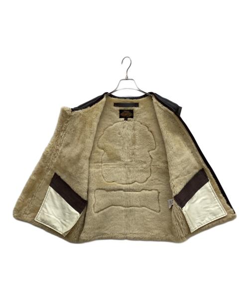 MORGAN MEMPHIS BELLE（モーガン メンフィス ベル）MORGAN MEMPHIS BELLE (モーガン メンフィス ベル) D-1ムートンベスト ブラウン サイズ:Ｓの古着・服飾アイテム