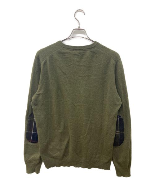 Barbour（バブアー）Barbour (バブアー) エルボーパッチVネックニット カーキ サイズ:Mの古着・服飾アイテム