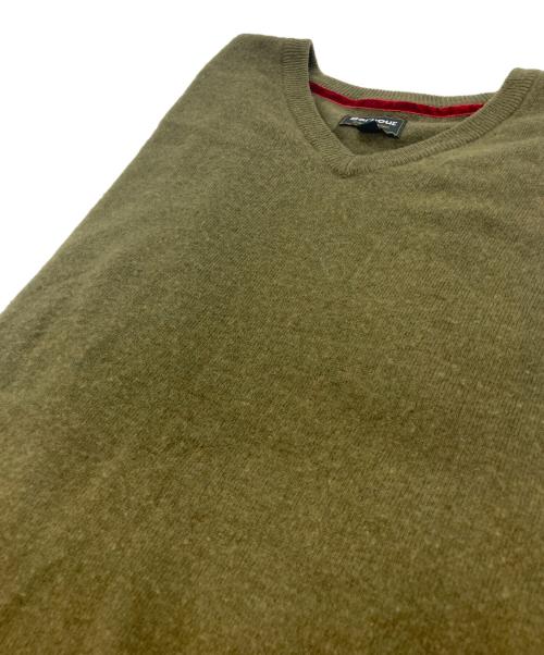 Barbour（バブアー）Barbour (バブアー) エルボーパッチVネックニット カーキ サイズ:Mの古着・服飾アイテム