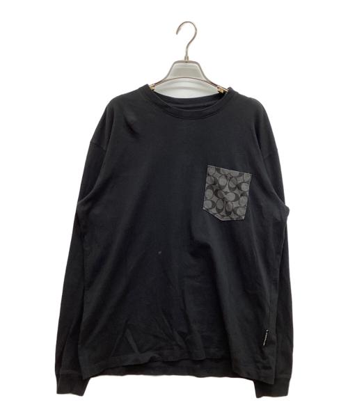 COACH（コーチ）COACH (コーチ) シグネチャー ロング スリーブ Tシャツ ブラック サイズ:Ｓの古着・服飾アイテム