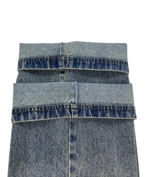 LURAKU（ルラク）LURAKU (ルラク) セミフレアウォッシュデニムパンツ インディゴ サイズ:Ｓの古着・服飾アイテム