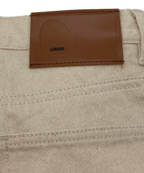 LURAKU（ルラク）LURAKU (ルラク) セミフレアウォッシュデニムパンツ ベージュ サイズ:Sの古着・服飾アイテム