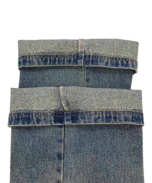 LURAKU（ルラク）LURAKU (ルラク) セミフレアウォッシュデニムパンツ インディゴ サイズ:Ｓの古着・服飾アイテム