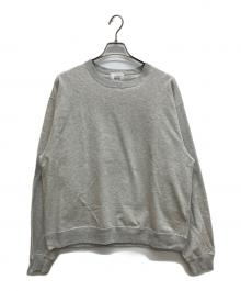 UNITED ARROWS & SONS（ユナイテッドアローズ アンド サンズ）の古着「B/INLAY CREW SWEAT　ビー・インレイ・クルー・スウェット」｜ライトグレー
