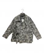 DYCTEAMディーワイシーチーム）の古着「パッチワークデニムジャケット スノーウォッシュジャガードジャケット」｜グレー