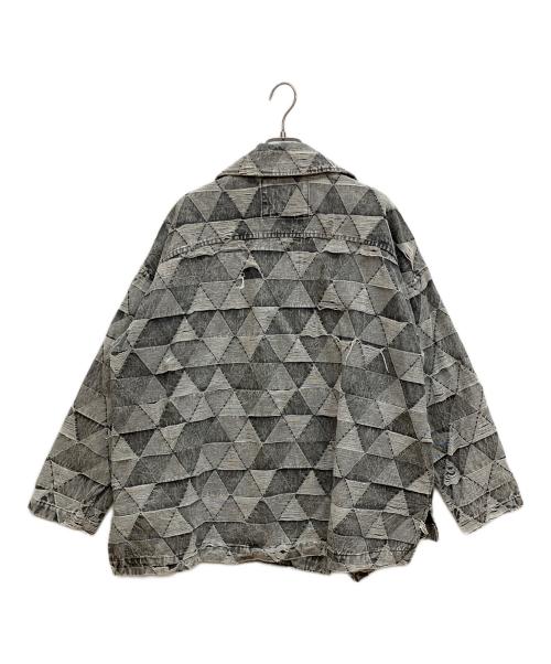 DYCTEAM（ディーワイシーチーム）DYCTEAM (ディーワイシーチーム) パッチワークデニムジャケット スノーウォッシュジャガードジャケット グレー サイズ:-の古着・服飾アイテム