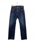 ETERNALエターナル）の古着「デニムパンツ ボタンフライ　ストレートジーンズ」｜インディゴ