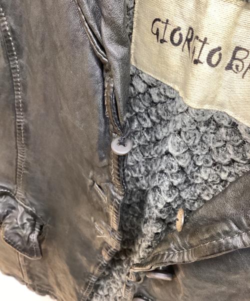 GIORGIO BRATO（ジョルジョブラッド）GIORGIO BRATO (ジョルジョブラッド) 裏ボアシープスキン2Bレザージャケット ブラック サイズ:SIZE 42の古着・服飾アイテム
