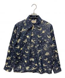 RUDE GALLERY BLACK REBEL（ルードギャラリー ブラックレーベル）の古着「Traditional Tattooロングスリーブアロハシャツ」｜ネイビー