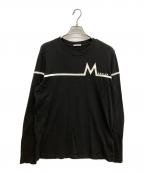 MONCLERモンクレール）の古着「22AW ロゴプリント コットン ロングスリーブ Tシャツ　LS T-SHIRT」｜ブラック