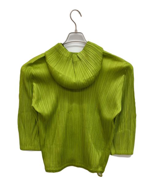 PLEATS PLEASE（プリーツプリーズ）PLEATS PLEASE (プリーツプリーズ) プリーツジップパーカー グリーン サイズ:3の古着・服飾アイテム