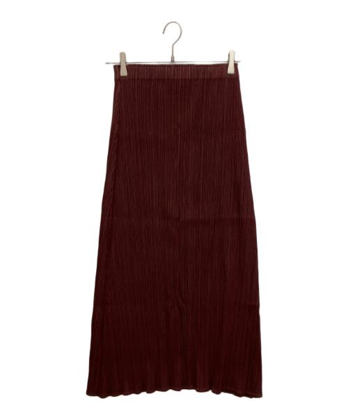 PLEATS PLEASE（プリーツプリーズ）PLEATS PLEASE (プリーツプリーズ) プリーツマキシAラインスカート ボルドー サイズ:2の古着・服飾アイテム