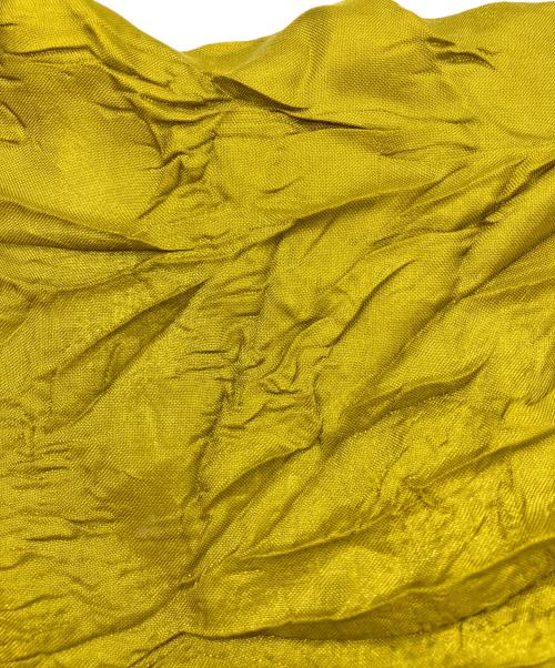 PLEATS PLEASE（プリーツプリーズ）PLEATS PLEASE (プリーツプリーズ) シワ加工ハイネックカットソー　ボトルネック イエロー サイズ:3の古着・服飾アイテム